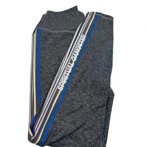 Spiritual Gangster Heather Gray High-Rise Multi Colored Stripes  Leggings Size S